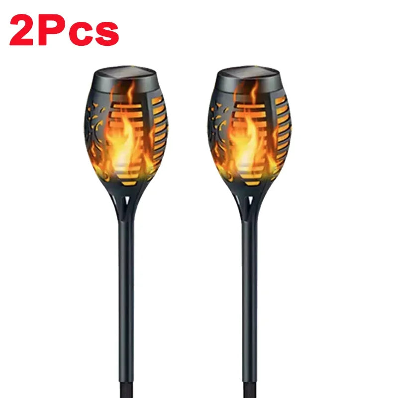 Solar Torch Lights with Flickering Flame Outdoor 4-Pack – Dancing Flame Garden Torches IP65 | Vistolux