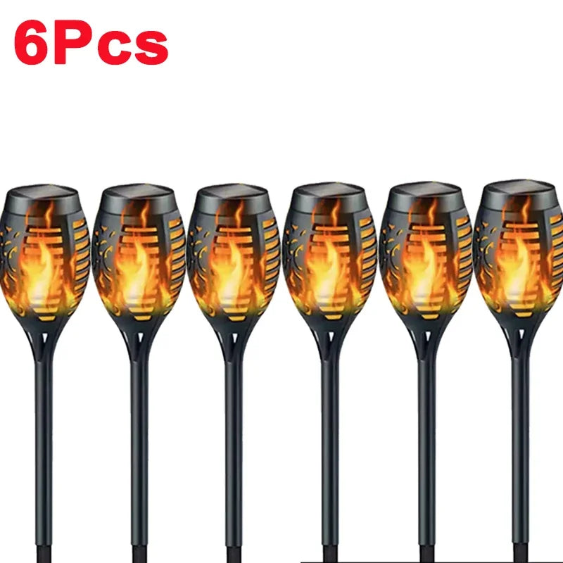 Solar Torch Lights with Flickering Flame Outdoor 4-Pack – Dancing Flame Garden Torches IP65 | Vistolux