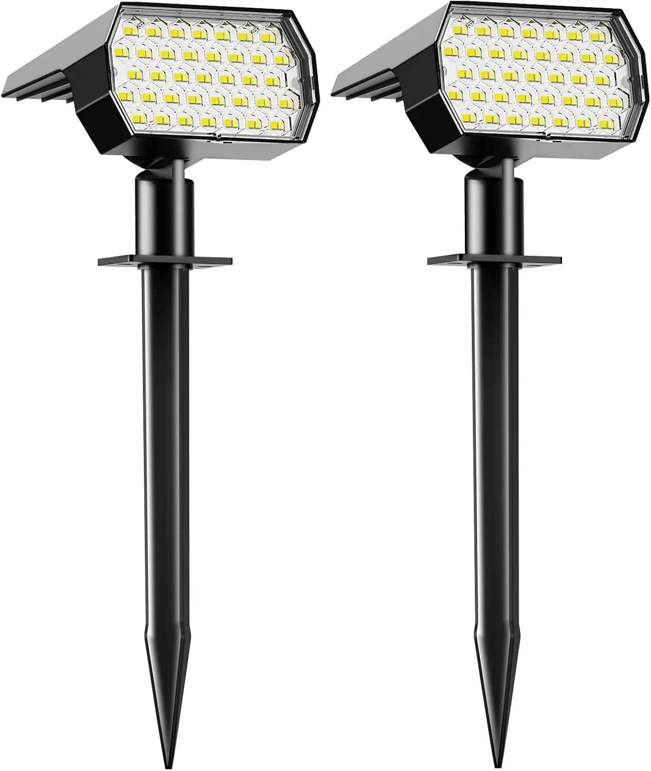 74 LED Solar Spot Lights Outdoor – 3 Color Modes, IP65 Waterproof Landscape Spotlights (2 Pack) | Vistolux