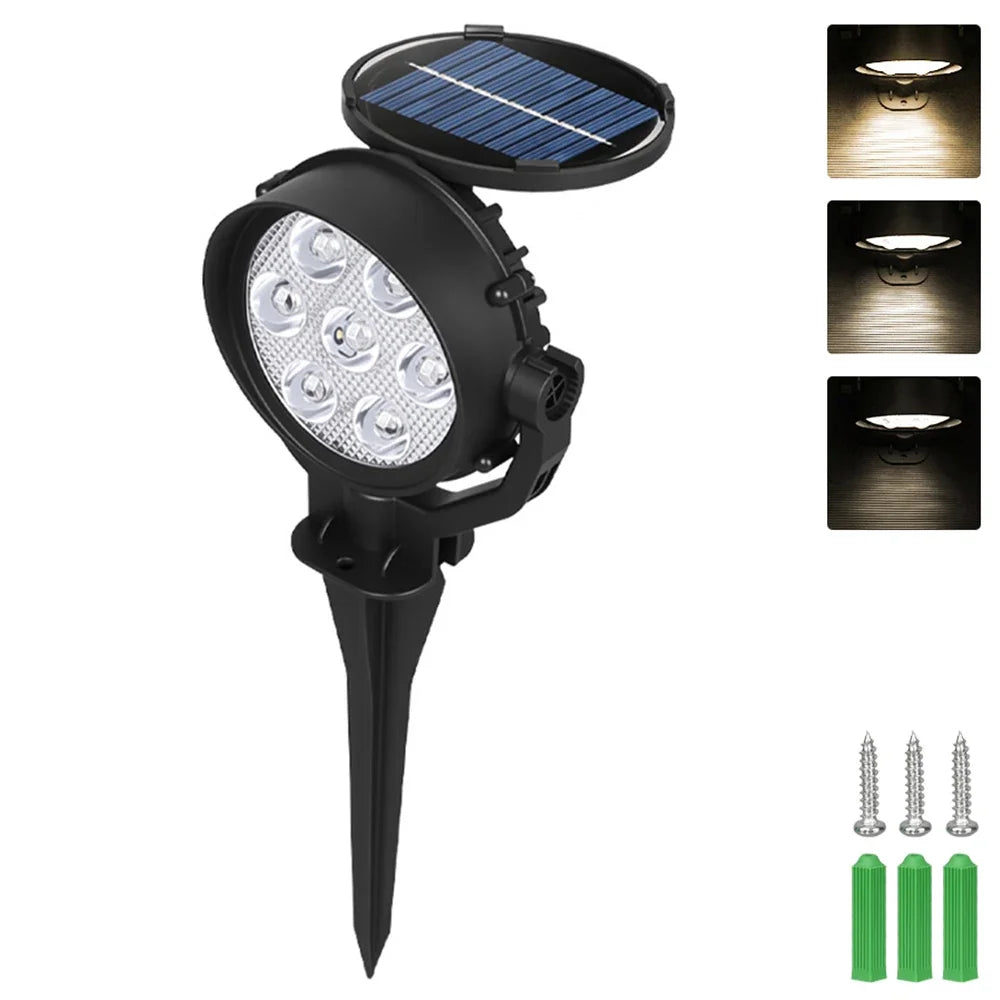 RGB Solar Spot Lights Outdoor – Color Changing LED Landscape Spotlight, Adjustable Brightness (2 Pack) | Vistolux