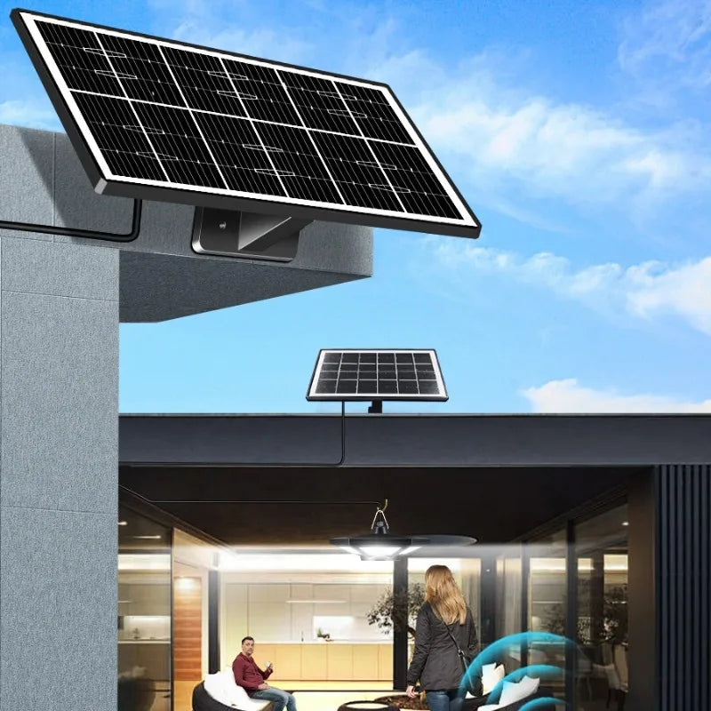 Solar Pendant Light Indoor/Outdoor – Hanging Shed & Gazebo Lamp with Remote and Long Cable Panel | Vistolux