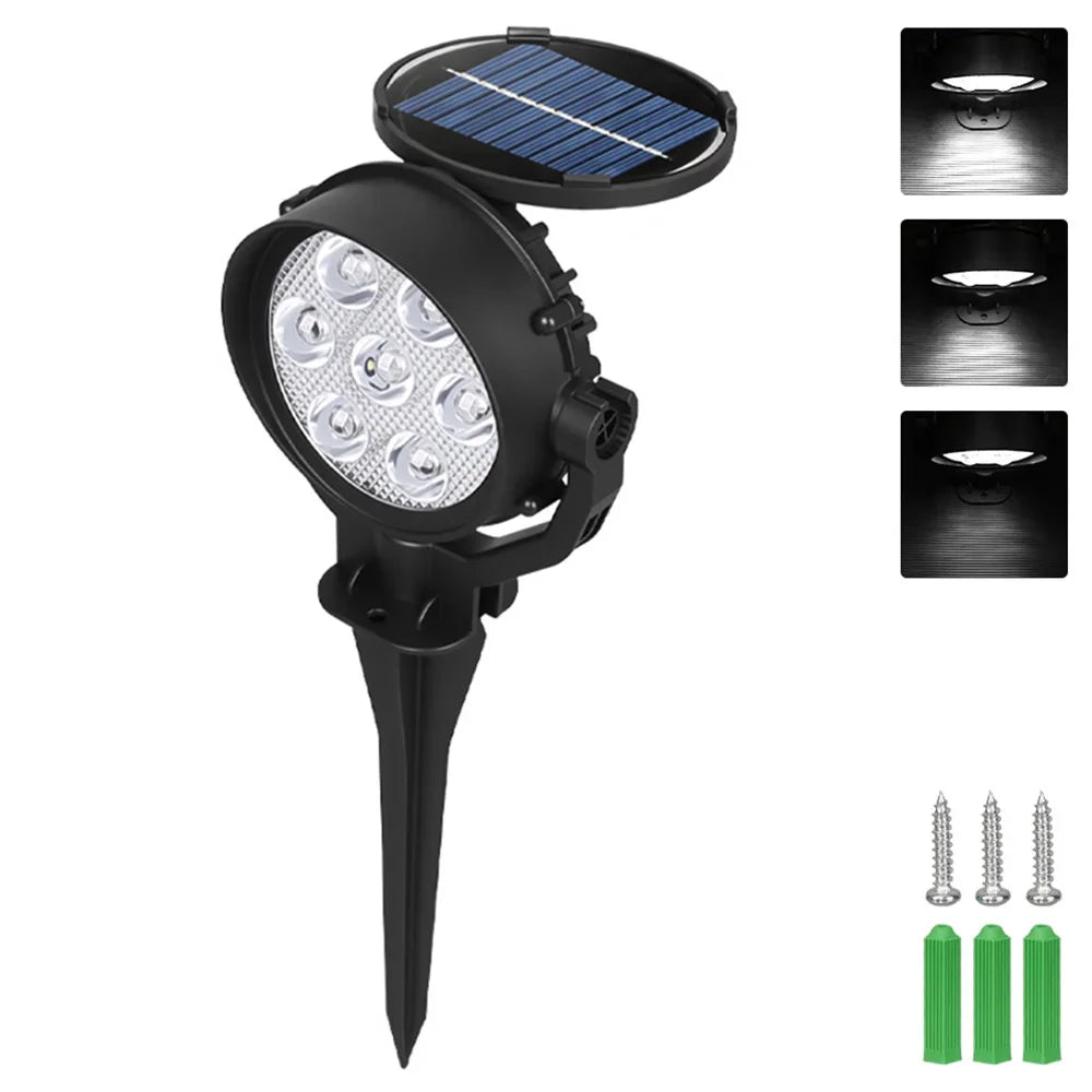 RGB Solar Spot Lights Outdoor – Color Changing LED Landscape Spotlight, Adjustable Brightness (2 Pack) | Vistolux