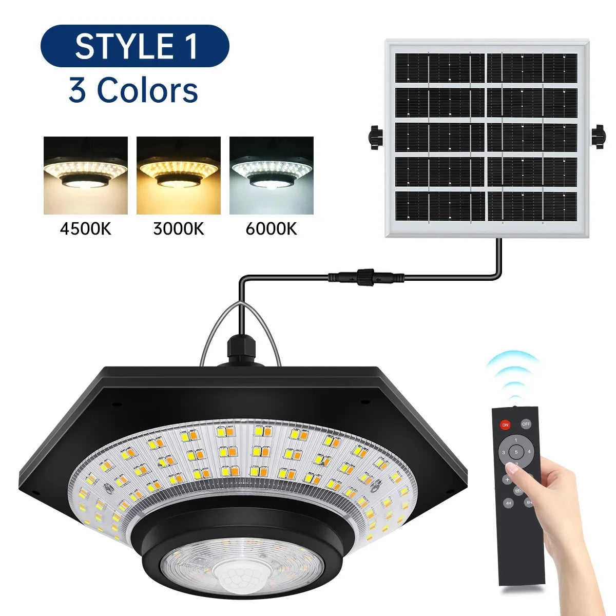 Solar Pendant Light Indoor/Outdoor – Hanging Shed & Gazebo Lamp with Remote and Long Cable Panel | Vistolux