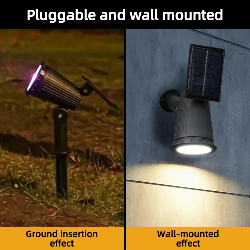 RGB Solar Spot Lights Outdoor – Color Changing LED Landscape Spotlight, Adjustable Brightness (2 Pack) | Vistolux