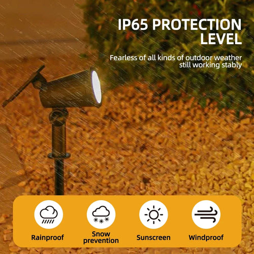 RGB Solar Spot Lights Outdoor – Color Changing LED Landscape Spotlight, Adjustable Brightness (2 Pack) | Vistolux
