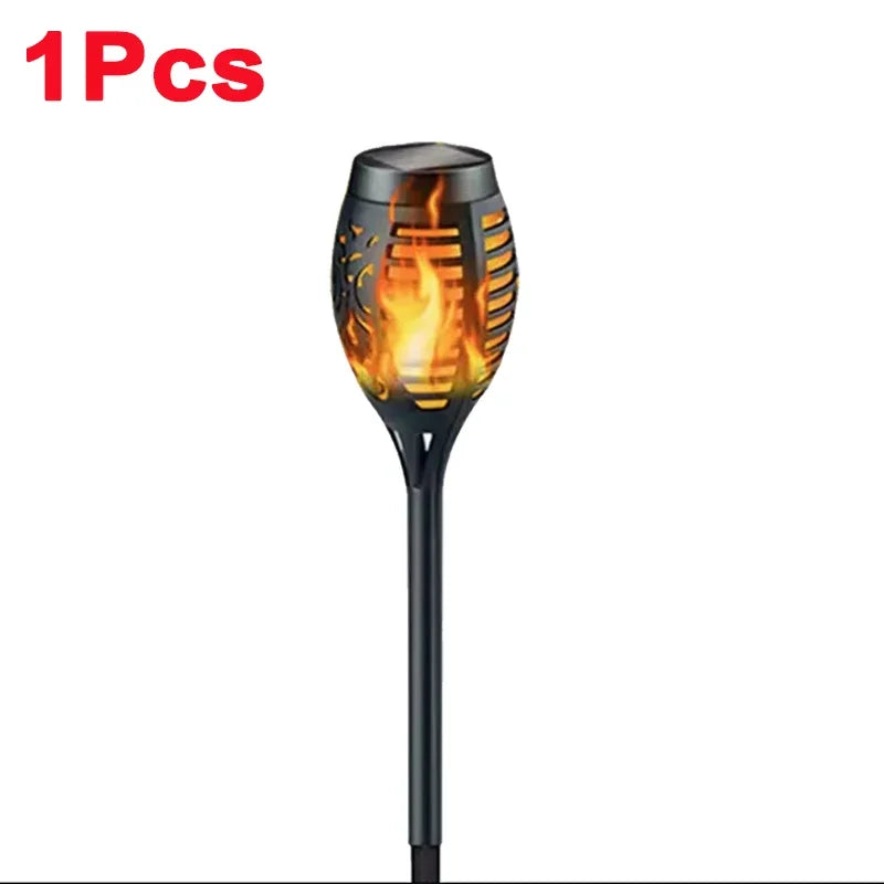 Solar Torch Lights with Flickering Flame Outdoor 4-Pack – Dancing Flame Garden Torches IP65 | Vistolux