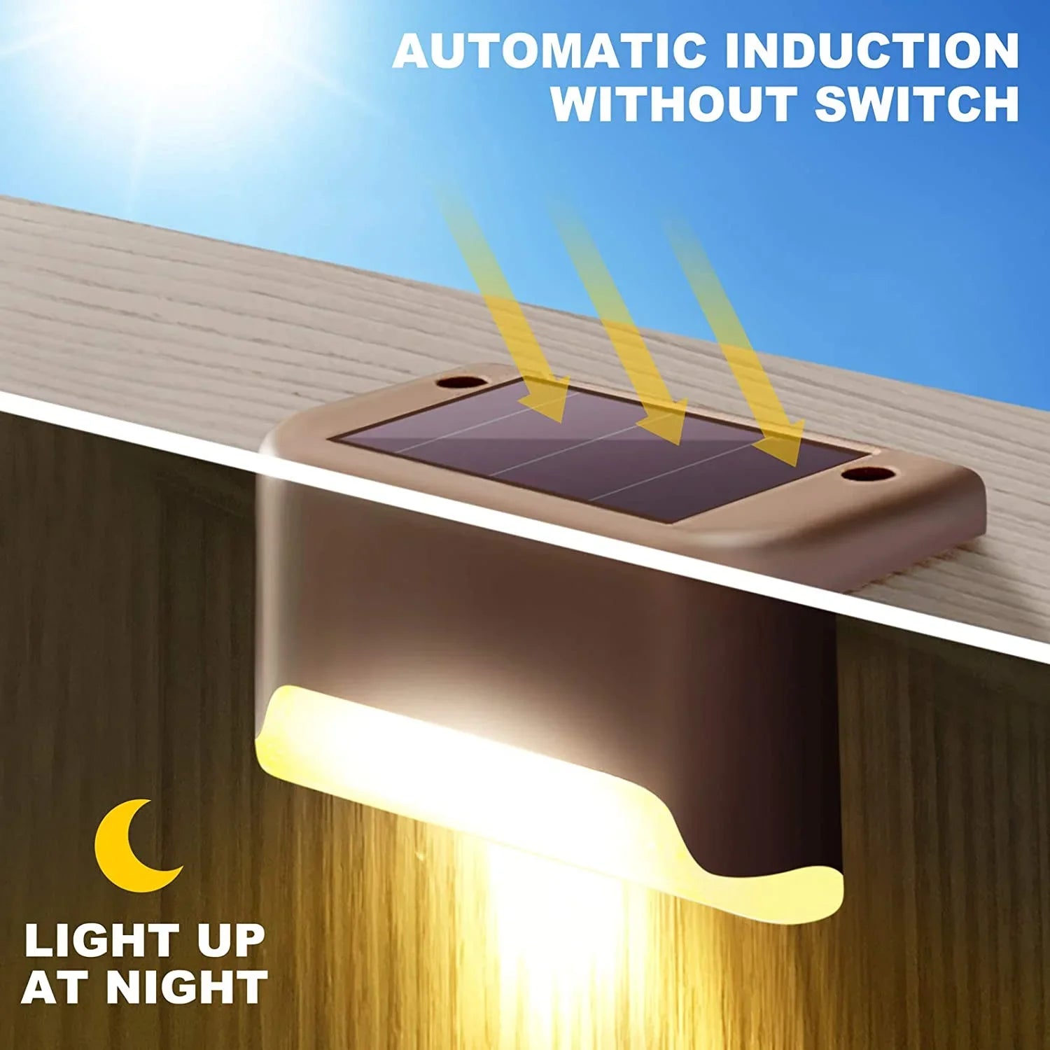 Solar Deck Lights Outdoor 8-Pack – IP67 Waterproof LED Step Lights for Stairs, Fence & Pathway | Vistolux