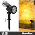 RGB Solar Spot Lights Outdoor – Color Changing LED Landscape Spotlight, Adjustable Brightness (2 Pack) | Vistolux