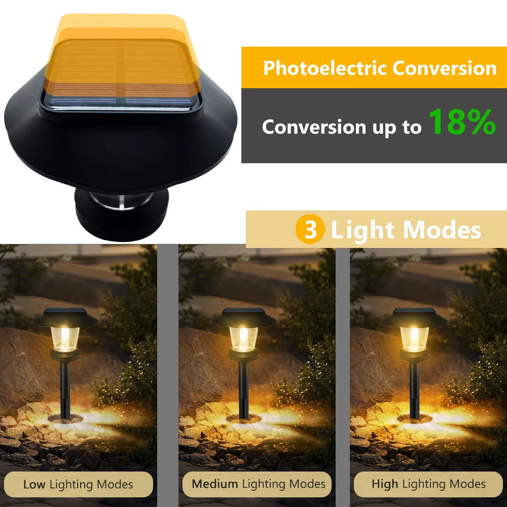 Solar Pathway Lights Outdoor 6-Pack – IP65 Waterproof Garden Walkway Lamps for Driveway & Landscape | Vistolux