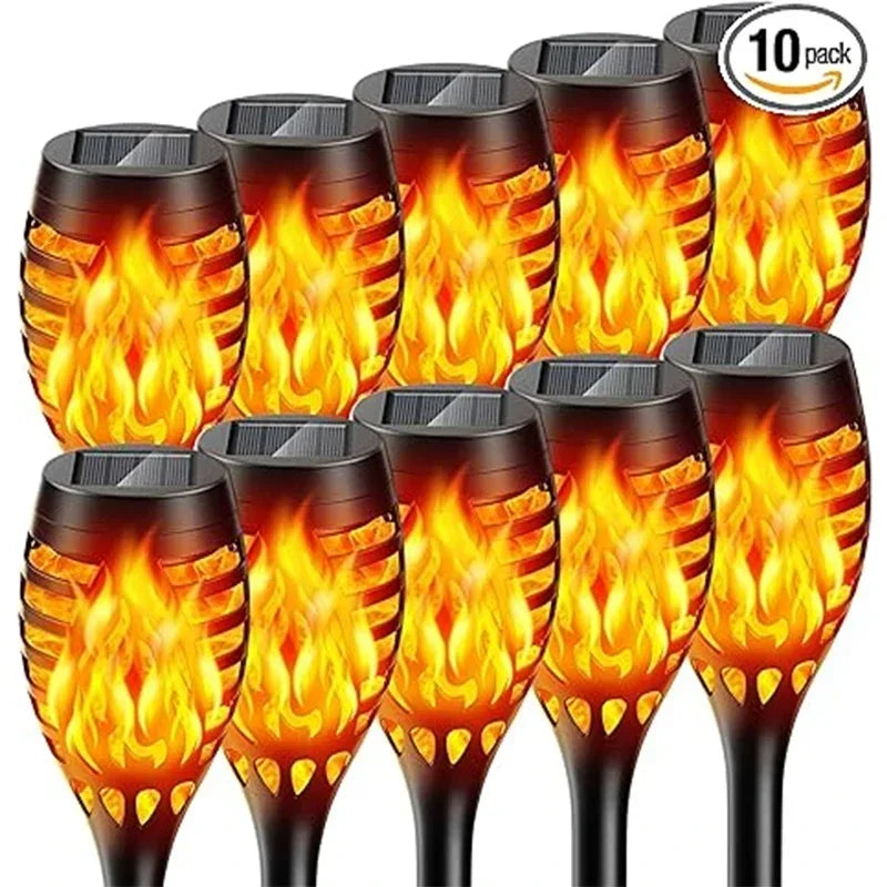 Solar Torch Lights with Flickering Flame Outdoor 4-Pack – Dancing Flame Garden Torches IP65 | Vistolux