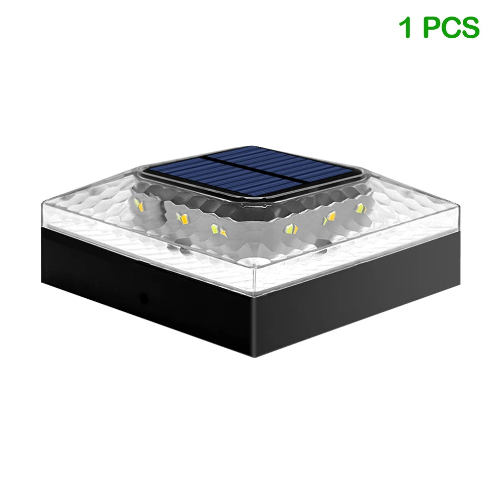 Solar Post Cap Lights Outdoor 4-Pack – 4x4 Wood Post LED Fence Deck Caps, Warm White | Vistolux