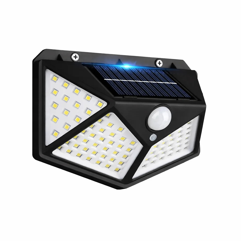 Solar Motion Sensor Security Light 100 LED – Outdoor Waterproof 4-Head Flood Light for Yard, Fence, Garage | Vistolux