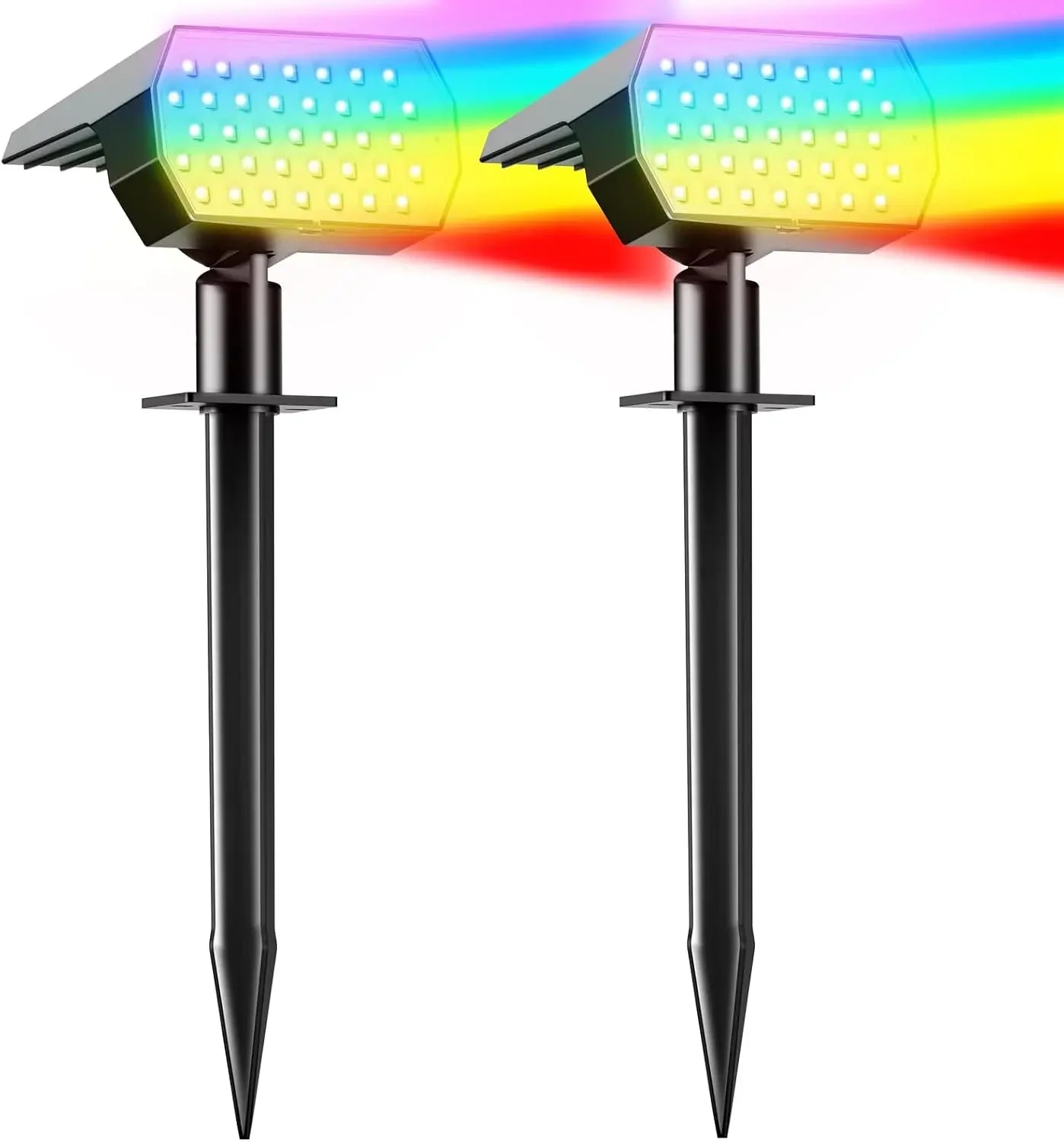 74 LED Solar Spot Lights Outdoor – 3 Color Modes, IP65 Waterproof Landscape Spotlights (2 Pack) | Vistolux