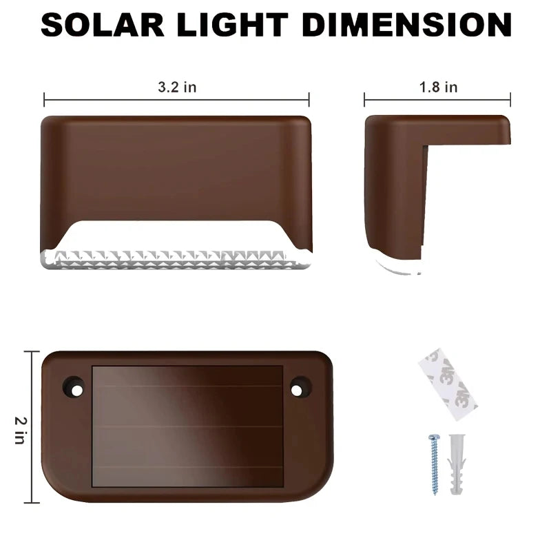 Solar Deck Lights Outdoor 8-Pack – IP67 Waterproof LED Step Lights for Stairs, Fence & Pathway | Vistolux