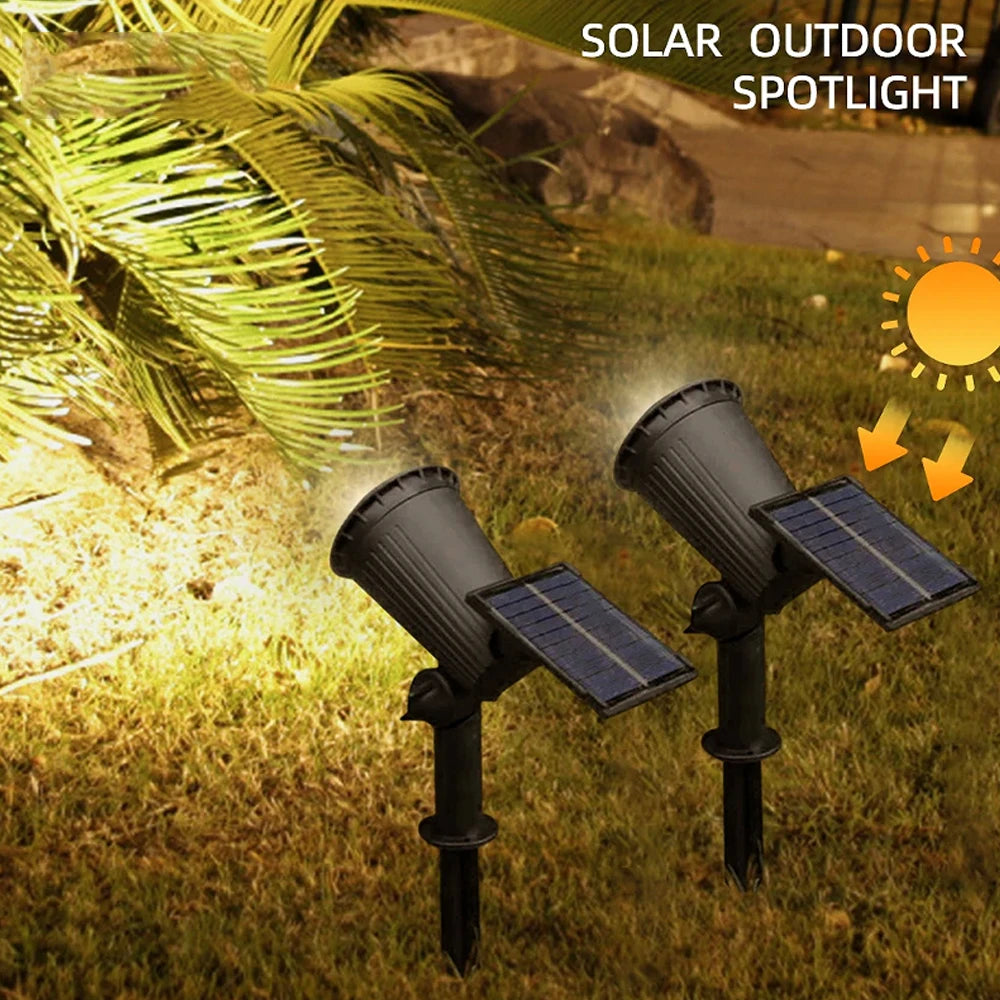 RGB Solar Spot Lights Outdoor – Color Changing LED Landscape Spotlight, Adjustable Brightness (2 Pack) | Vistolux